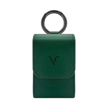 Load image into Gallery viewer, A green portable ball case with a magnetic cover and multiple pockets, featuring the Voice Caddie brand logo.