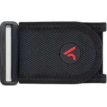 Load image into Gallery viewer, Top angle of a black laser magnet holder with the Voice Caddie logo on it, designed to attach to golf carts or clubs.