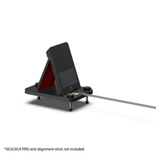 Load image into Gallery viewer, SC4 Pro Launch Monitor on top of the alignment stand on a white background