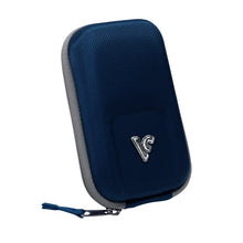 Load image into Gallery viewer, A blue and gray pouch with a zippered closure and a logo on the front, designed for carrying a portable launch monitor.