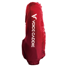 Load image into Gallery viewer, Red golf bag cover with 'Voice Caddie' logo on a white background
