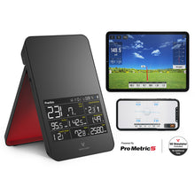 Load image into Gallery viewer, A professional-grade launch monitor designed for both indoor and outdoor use, showing various data metrics on its screen.
